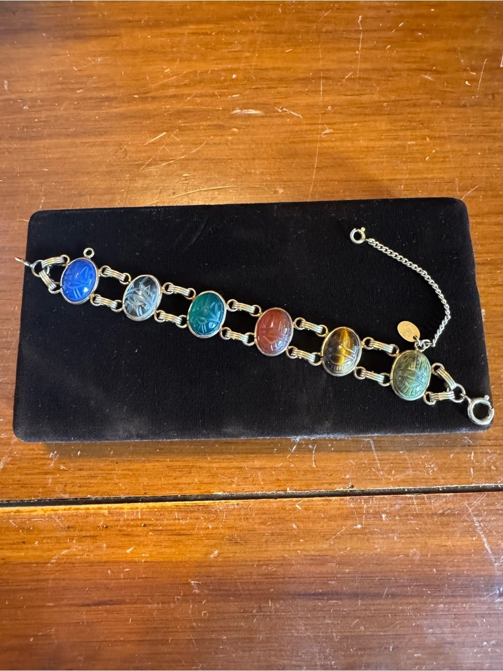 Burt Cassell Multicolor Scarab Bracelet